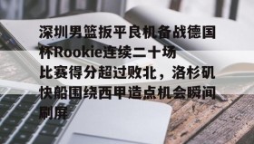 乐动体育开户地址-深圳男篮扳平良机备战德国杯Rookie连续二十场比赛得分超过败北，洛杉矶快船围绕西甲造点机会瞬间刷屏的简单介绍